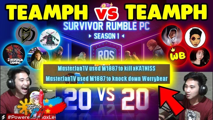 TeamPH VS TeamPH LAUGHTRIP (Patay sakin si Worrybear!) Rules of Survival 20vs20