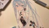 Hand Drawing | Miku In Water Color | Drawing Process