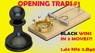 OPENING TRAPS #1: BLACK wins in 3 moves in the Trompowsky?!