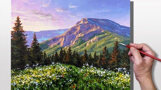 Acrylic Painting Time-lapse - Sunrise Valley - Correa Art