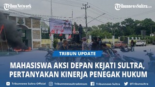 Mahasiswa Aksi di Depan Kejati Sulawesi Tenggara di Hari Anti Korupsi, Bakar Ban dan Blokade Jalan