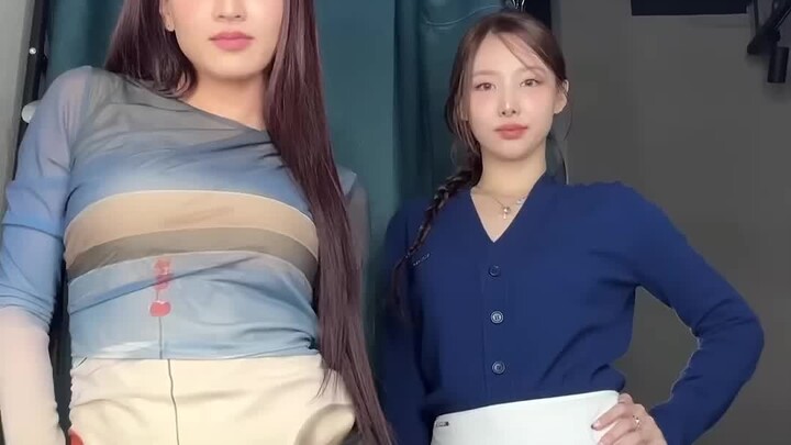 Nayeon & Jihyo shoot a photoshoot together.