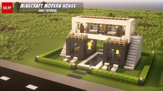 Modern house in minecraft - How to build (Tutorial HALNY)