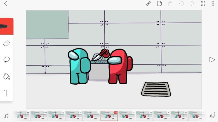 Cara Membuat Animasi Among Us Kill di Android - Tutorial Flipaclip