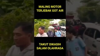 KOCAK ABIS !! Maling Motor Terjebak Digot