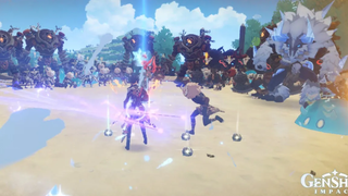 Genshin Impact Private Server 28 เวอร์ชัน Android - Zhongli Unlimited Burst และการทดสอบคำสั่งทักษะ