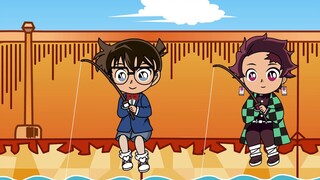 [Ke Xue Fishing] Conan Tanjiro Leisure Fishing Harian Kimetsu no Yaiba BLEACH Siswa Sekolah Dasar Tertaut Doujin Teater Kecil Buatan Sendiri