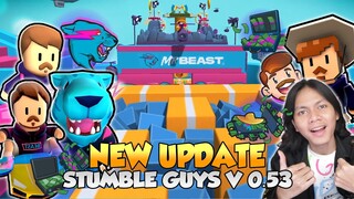 NEW BIG UPDATE STUMBLE GUYS BETA 0.53 x MR. BEAST !!! 25 Skin Baru, Emote Spesial Baru Dan Map Baru