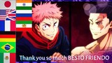 THANK YOU SO MUCH BESTO FRIENDO in different languages | JUJUTSU KAISEN