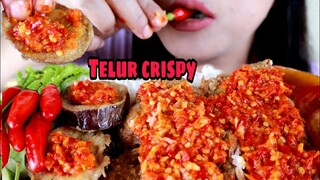 ASMR TELUR CRISPY TERONG KRISPY DENGAN SAMBEL MERCON | ASMR MUKBANG INDONESIA