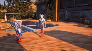 Ultraman Zeta was infected with dark energy and turned black, and was driven away by Little Zero and