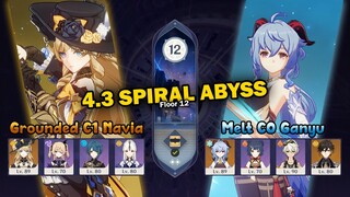 Grounded C1 Navia & Melt C0 Ganyu | 4.3 Spiral Abyss | Genshin Impact