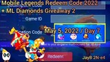 Day 7: ML Redeem Code May 5, 2022 + ML Diamonds Giveaway Alamin Kung anung laman Ng Kode Ngayon araw
