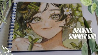 Drawing Summer Girl💚🌿//Part End✨