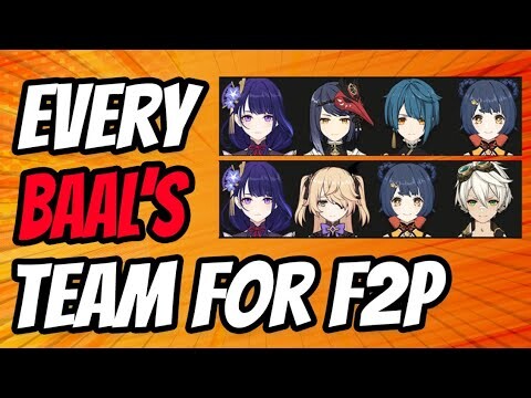 Every Baal's Team With 4 Star Characters Only | Genshin Impact Baal's Team Comp