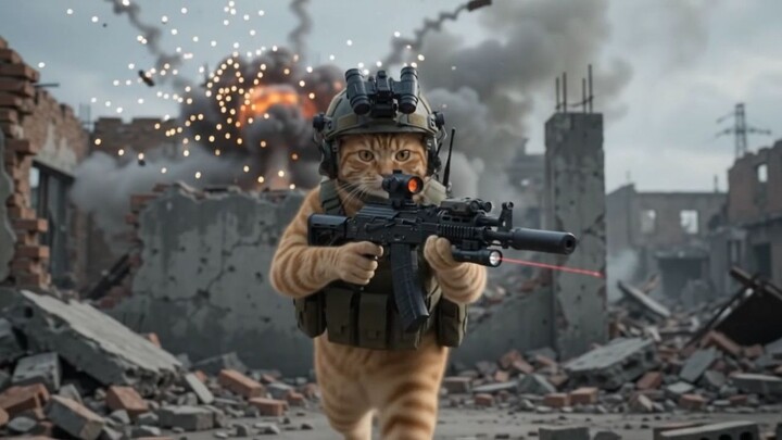 Oyen dengan taktikal perang lengkap