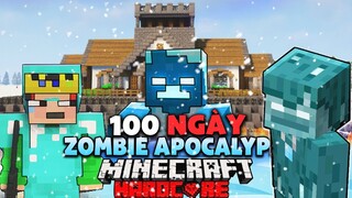 Tóm tắt 100 ngày thoát khỏi đại dịch thây ma KỈ BĂNG HÀ siêu khó trong Minecraft ZOMBIE APOCALYPSE