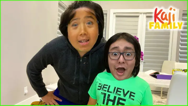Ryan trying out funny Face Filters and Face Swap challenge with Family!!!