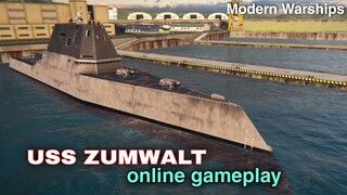 Modern Warships: USS ZUMWALT in action. online gameplay.