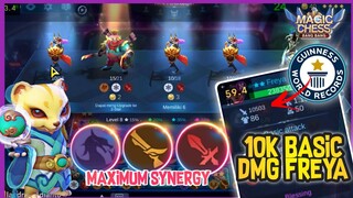 WORLD RECORD 10K BASIC DAMAGE 3 STAR FREYA! DOUBLE BLESSING 3 STAR FREYA GUNNER + YUKI 3!MAGIC CHESS