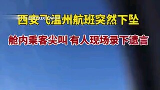 A flight from Xi'an to Wenzhou suddenly plummeted, and passengers inside the cabin screamed and reco