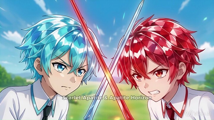 Apatite & Scarlet Apatite – Twin Crystals of Light (AI Anime Short)