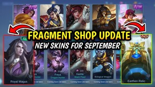 NEW! FRAGMENT SHOP UPDATE (SEPTEMBER) | SKIN SEASON S25, NEW FARAMIS ELITE SKIN!!  - MLBB