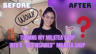 BTS INSPIRED MILKTEA SHOP TRANSFORMATION | Anne Tenorio (Philippines)