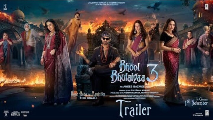 Bhool Bhulaiyaa 3 (Official Trailer)_ Kartik Aaryan,Vidya B,Madhuri D,Triptii _