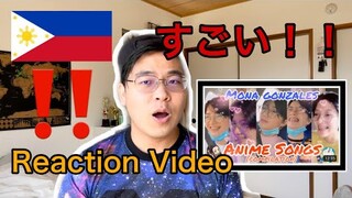 Japanese React to Mona Gonzales Singing Japanese anime songs