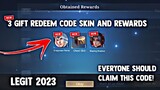 NEW! HOW TO GET 3 GIFT REDEEM CODE SKIN AND CHEST REWARDS! LEGIT! (CLAIM NOW!) | MOBILE LEGENDS 2023