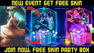 NEW EVENT FREE SKIN PARTY BOX JOIN NOW || MOBILE LEGENDS BANG BANG