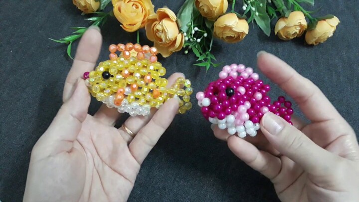 beaded fish 1/2# DIY# poisson perlé# Kết cườm con cá làm móc treo chìa khoá# የታሸገ ዓሳ# peix de pẻles#