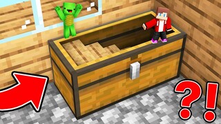 JJ and Mikey Found a SECRET PASSAGE inside CHEST in Minecraft Maizen!