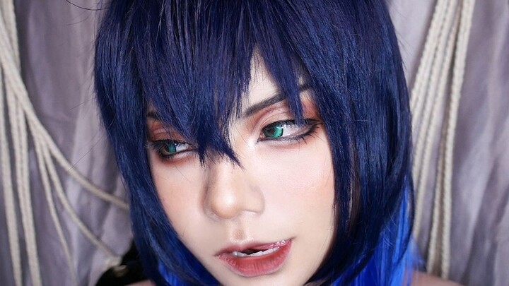 [Ugly] Pig rushes forward! Pig rushes forward!! | Hashibira Inosuke cosplay makeup (narration versio