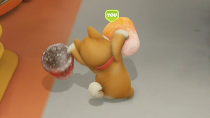 مجرد كلب سعيد لأنه حصل على حبتين من الحلوى