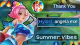 ANGELA & HYLOS OP REGEN!! ft pro Fanny Anime skin | Summer Vibes Gameplay🌻🌈MLBB