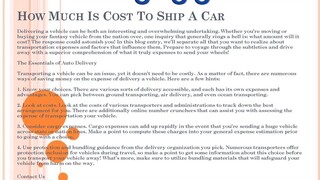 How Much Is Cost To Ship A Car