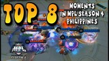 TOP 8 Most Memorable Moments in MPL Regular SEASON 4 Philippines