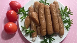 cách làm xúc xíc chay để ăn lâu. nấu sôi.bánh mì hủ tiếu phở