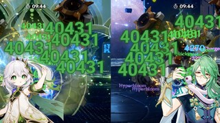 BAIZHU VS NAHIDA HYPERBLOOM ALHAITHAM GAMEPLAY COMPARISON - Genshin Impact