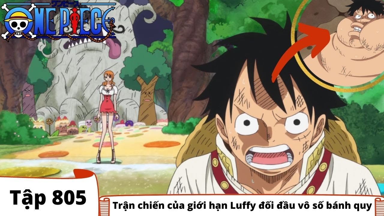 One Piece Tập 805 Trận Chiến Của Giới Hạn Luffy đối đầu Vo Số Banh Quy đảo Hải Tặc Tom Tắt Nhanh Bilibili