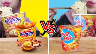 ASMR MIE SEDAAP AYAM JERIT VS POP MIE PEDAS DOWER | BIKIN DOWER TERUS MENJERIT