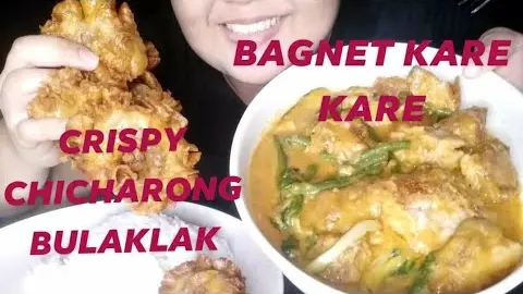 Crispy Chicharong Bulaklak Bagnet Karekare With Bagoong Filipino Food No Talking Mukbang Bilibili