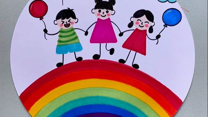 Tranh chủ đề Ngày Quốc tế Thiếu nhi đơn giản và thú vị, cùng bắt tay vào vẽ thôi!