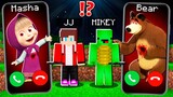 Why Creepy MASHA and The BEAR CALLING at NIGHT to JJ and MIKEY ? - in Minecraft Maizen
