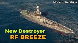 Modern Warships: New Destroyer RF BREEZE in action. Alpha server.