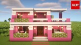 Minecraft pink modern house