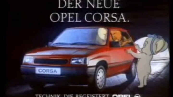 Retro car ads 1987 Tom Jerry starring OPEL corsa
