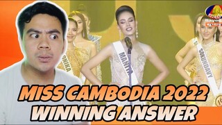 ATEBANG REACTION | MISS UNIVERSE CAMBODIA 2022 TOP 5 FINAL QUESTION #missuniversecambodia2022
